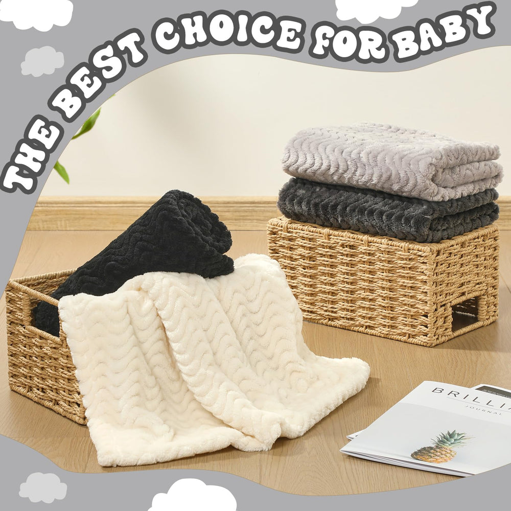 Frienda fuzzy blanket colorful 4-pack for nursery variety