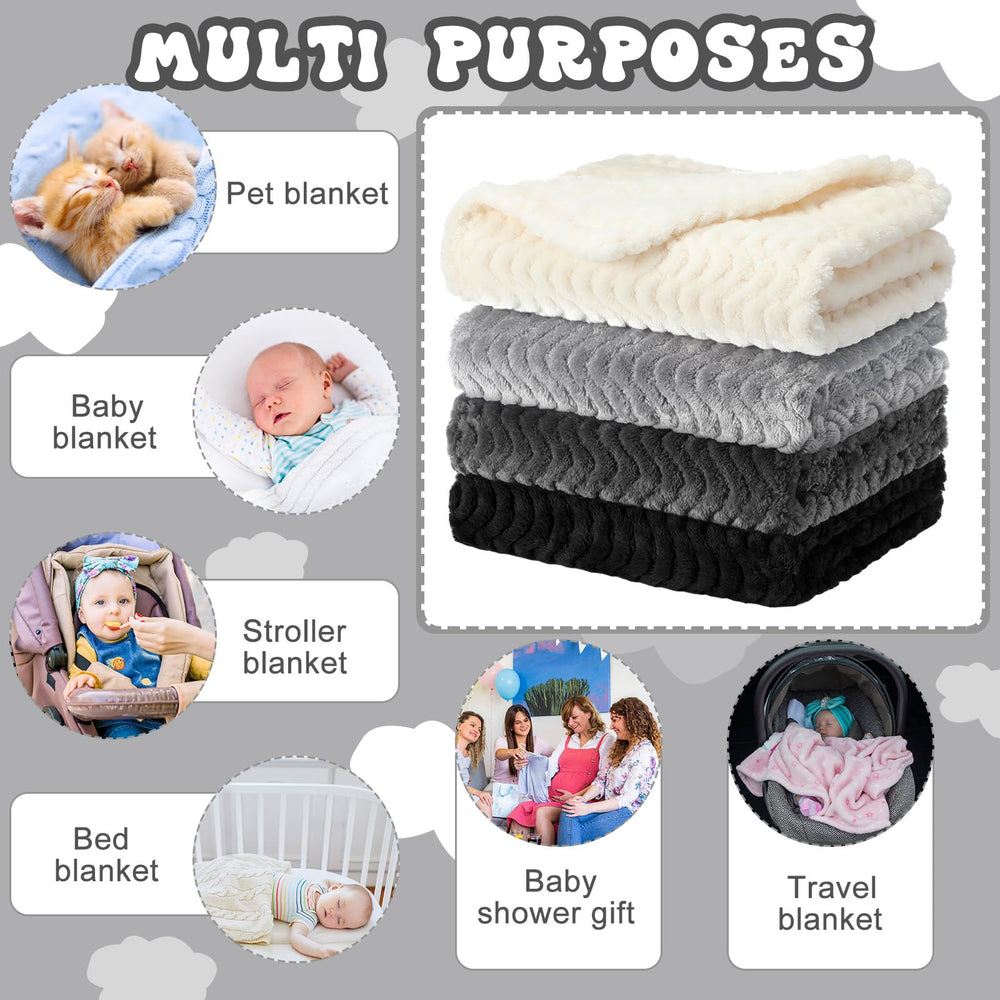 Frienda fuzzy blanket used in crib, sofa, and stroller for versatility