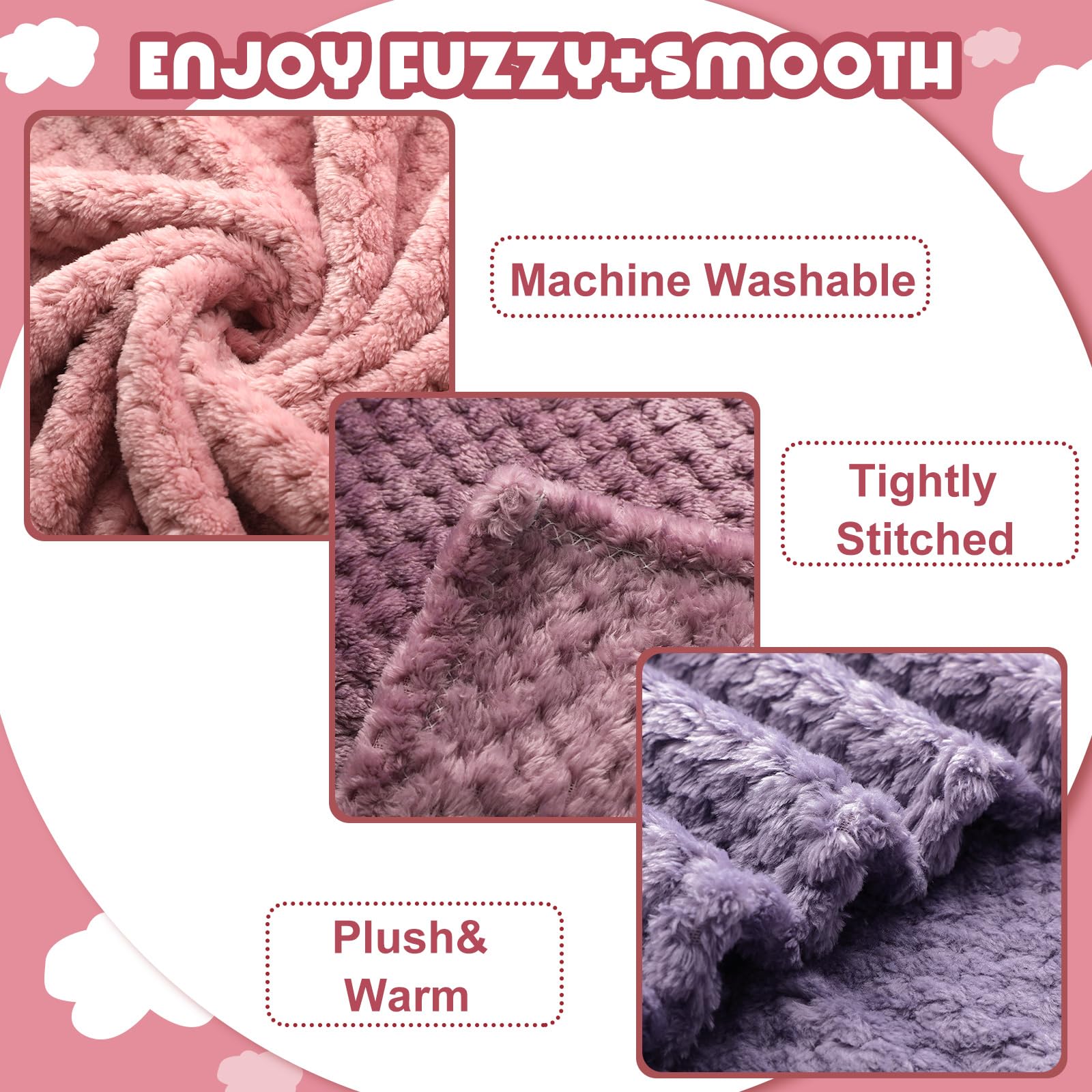Frienda baby fuzzy blanket in use on crib or sofa for cozy moments.