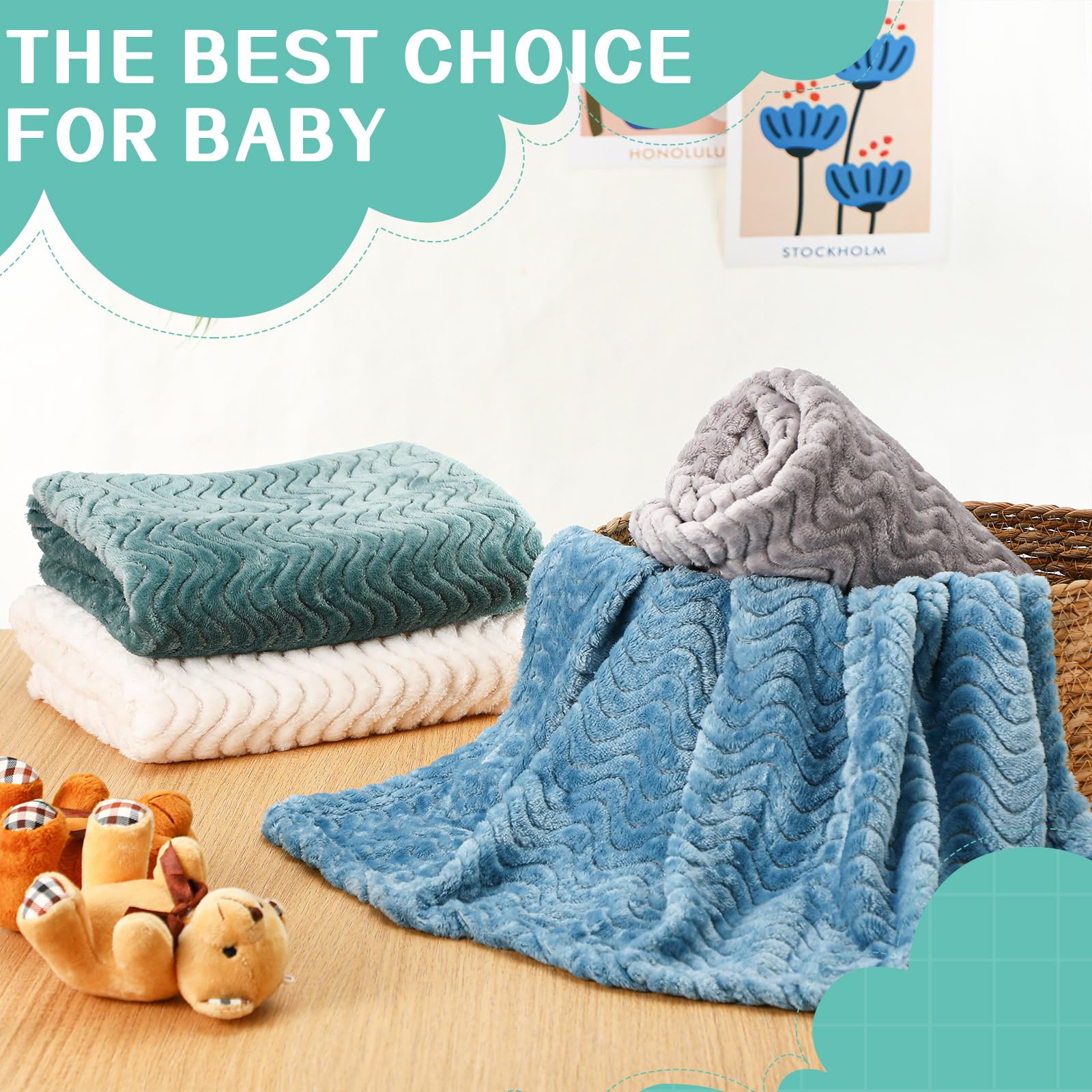 Frienda fuzzy blanket folded neatly for compact storage.