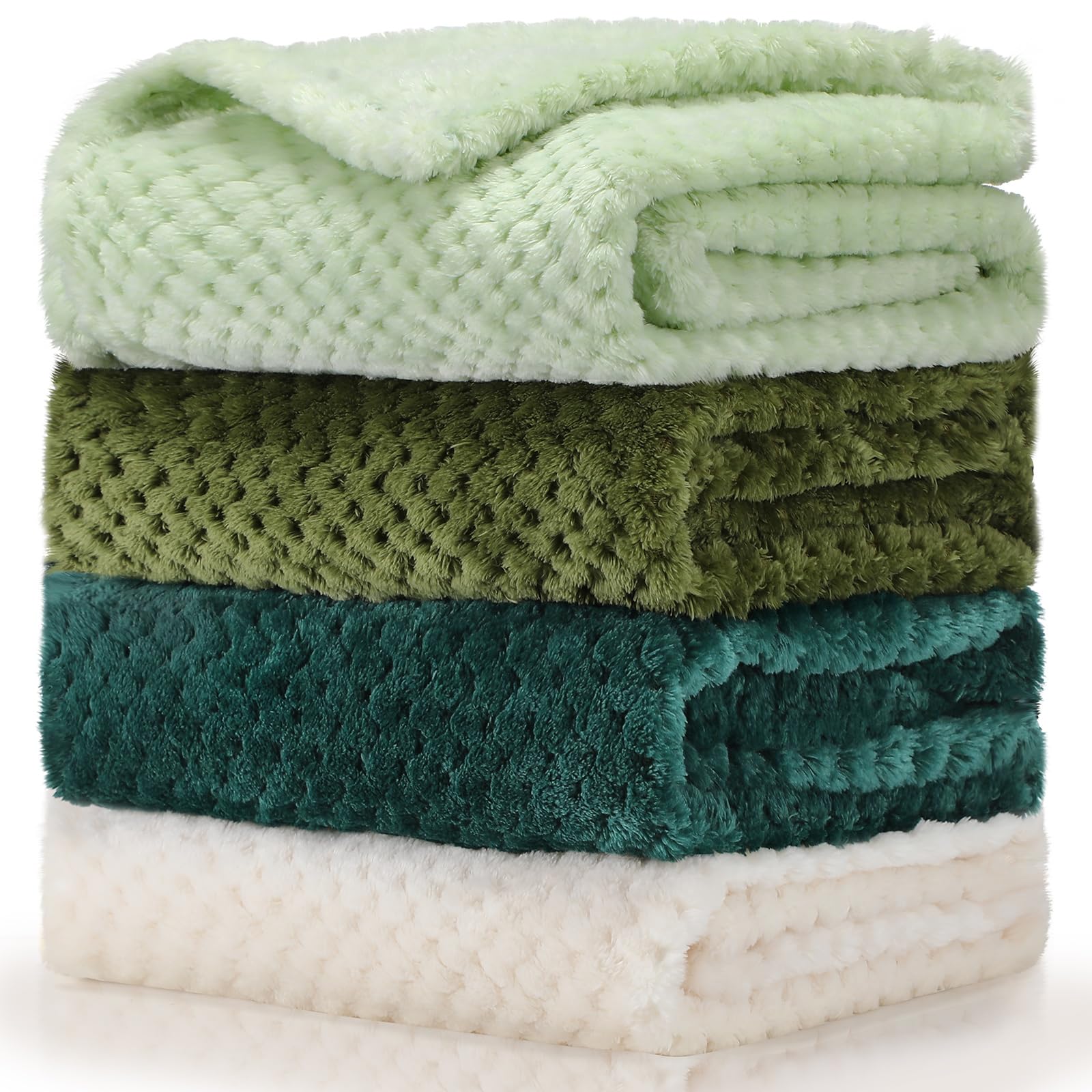 Frienda baby fuzzy blanket green folded for storage and quick warmth