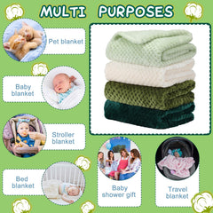 Frienda baby fuzzy blanket green in stroller on the go warmth