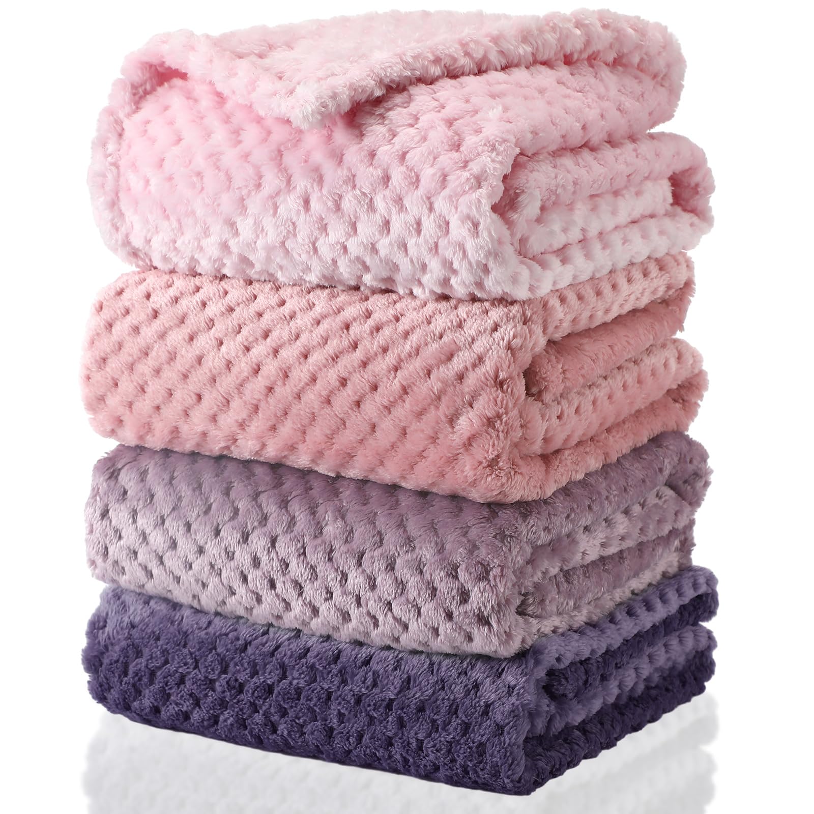 Frienda baby fuzzy blanket pink folded for portable warmth and easy storage.
