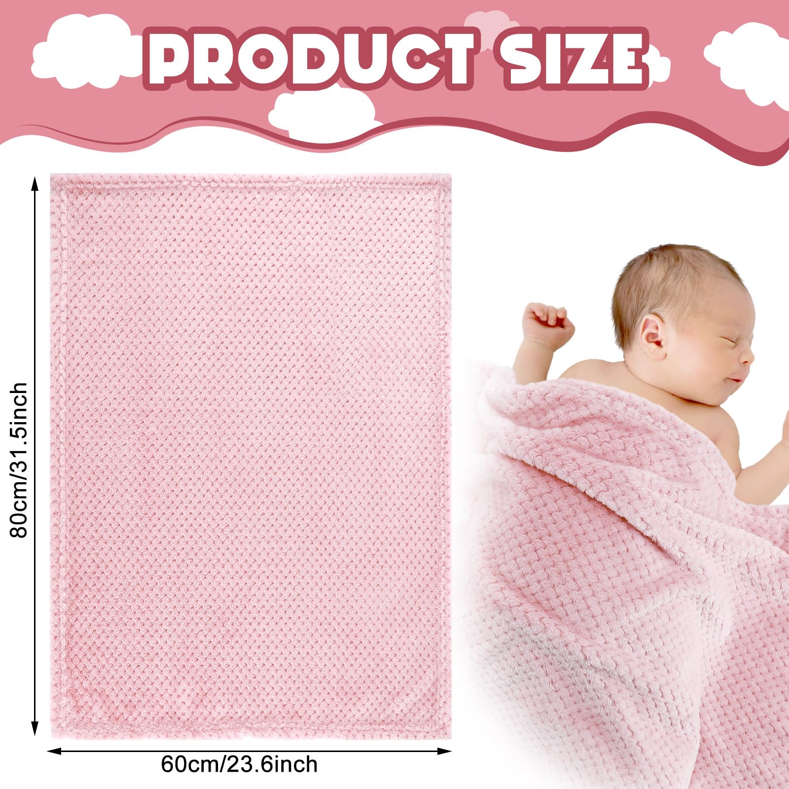 Frienda baby fuzzy blanket pink wrap ready for crib or stroller on chilly days.