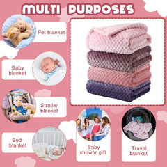 Frienda baby fuzzy blanket close-up shows soft polyester fibers and gentle touch.