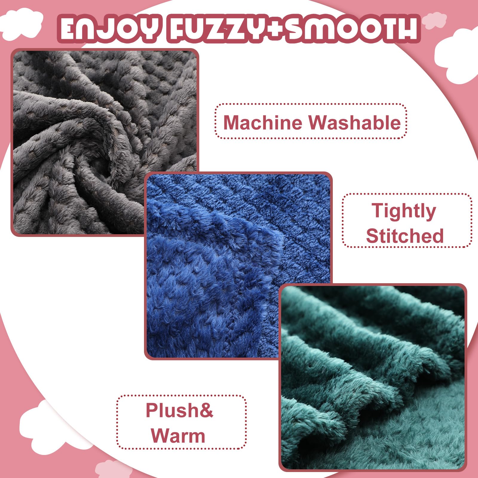 Frienda baby fuzzy blanket in stroller shows portable warmth on outings.