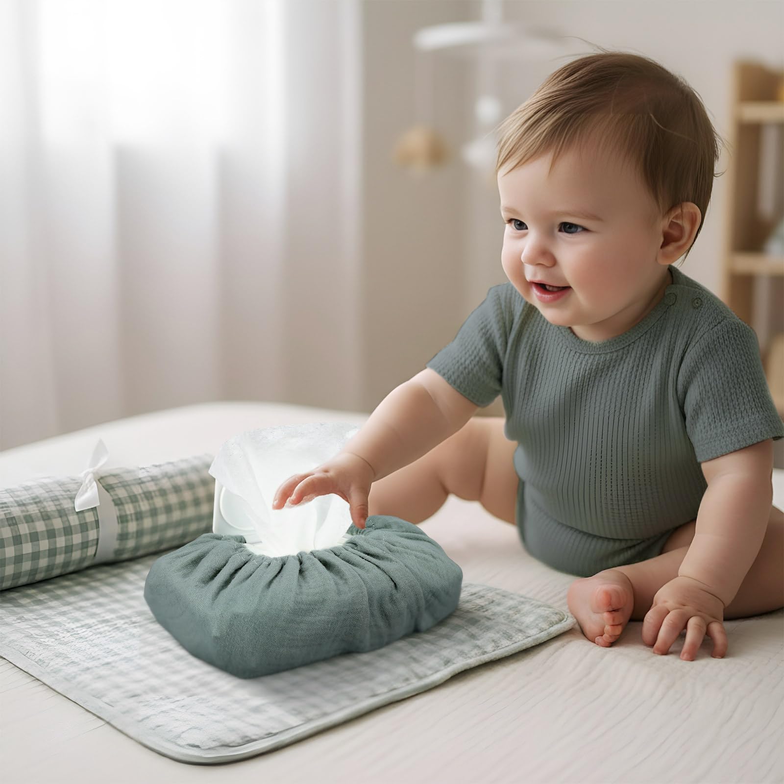 Frienda wipes cover in outdoor bag emphasizes travel-ready convenience.