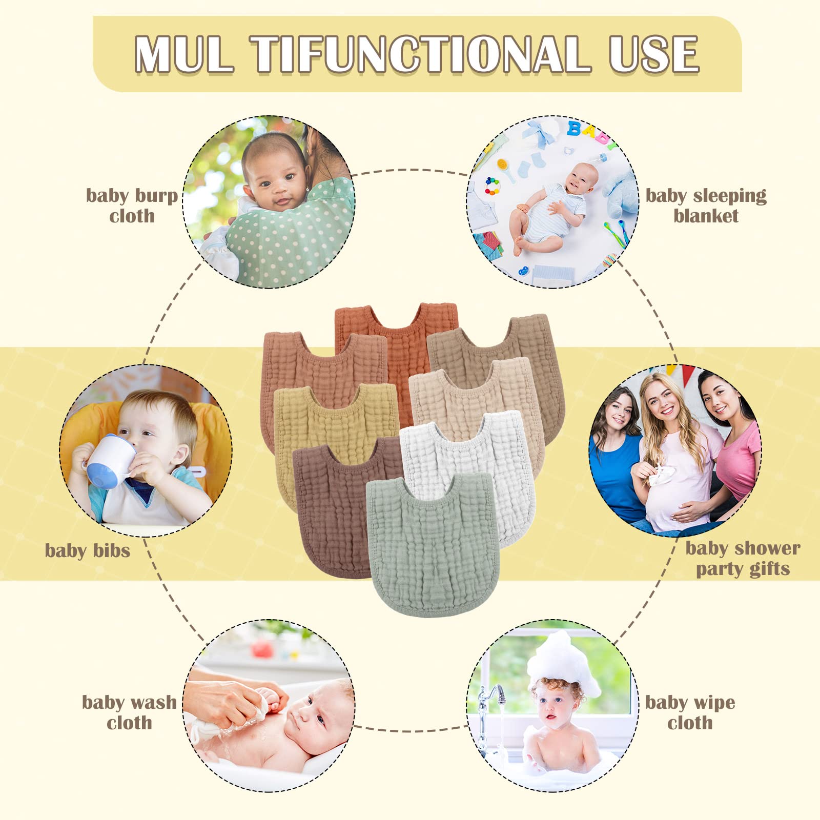 Frienda bib in use as washcloth and changing pad during messy moments.