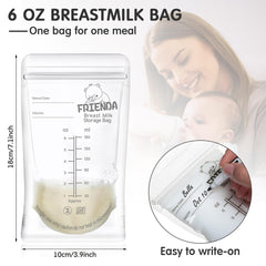 Frienda breastmilk bags feature a double seal to prevent leaks during storage.