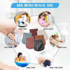 Frienda burp cloths machine-washable demonstration highlights easy care.
