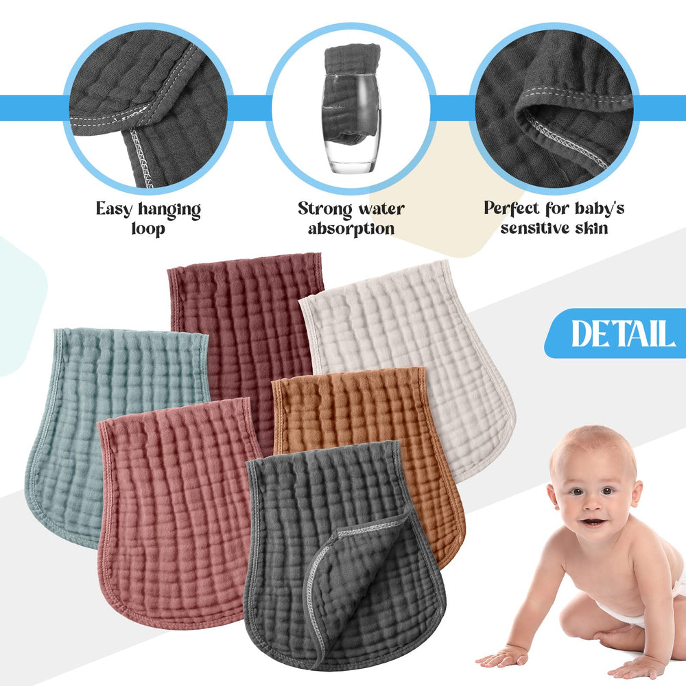 Frienda burp cloths 20x9 inch size in use image demonstrates broad coverage.