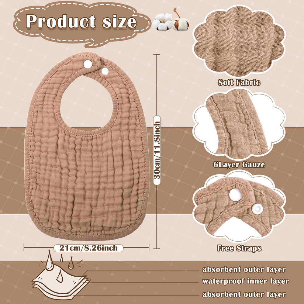 Frienda muslin bibs color variation preview showing rustic colors