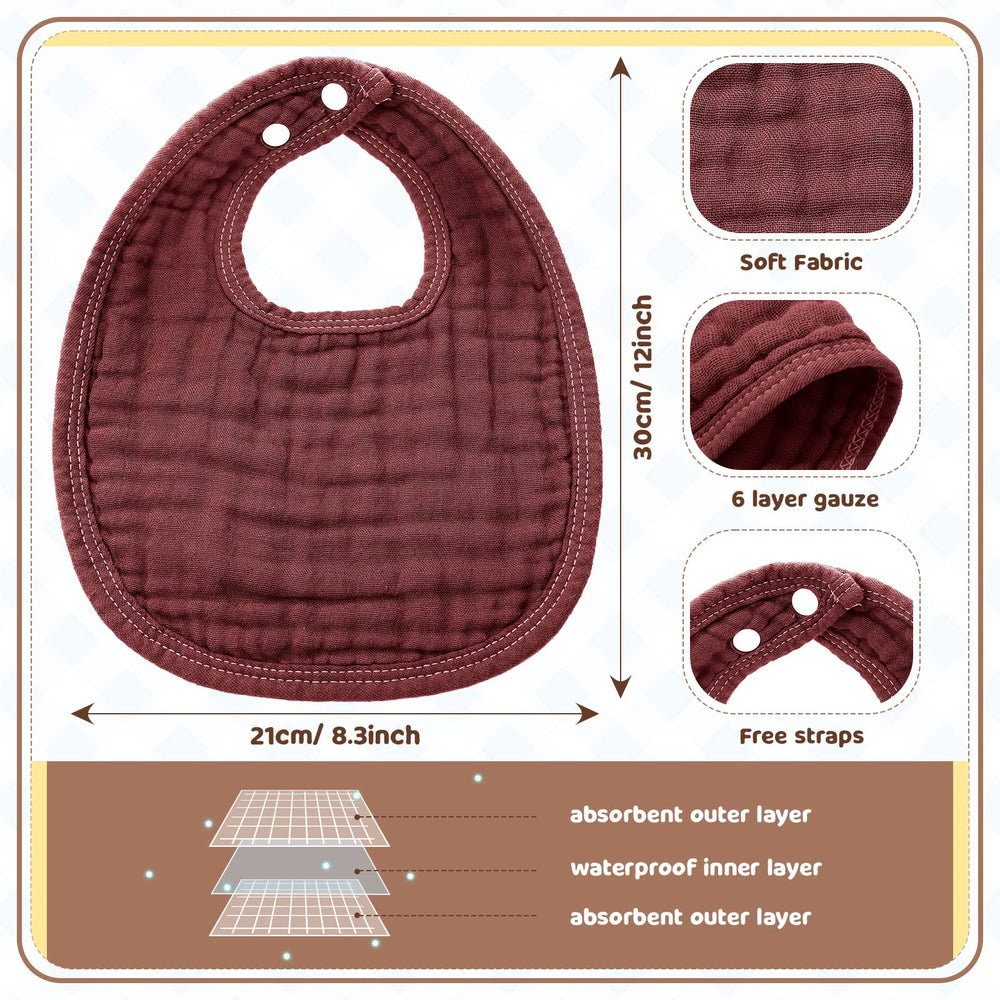Frienda muslin bibs 6 layers closeup showing thick absorbency.