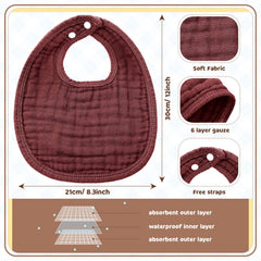 Frienda muslin bibs 6 layers closeup showing thick absorbency.