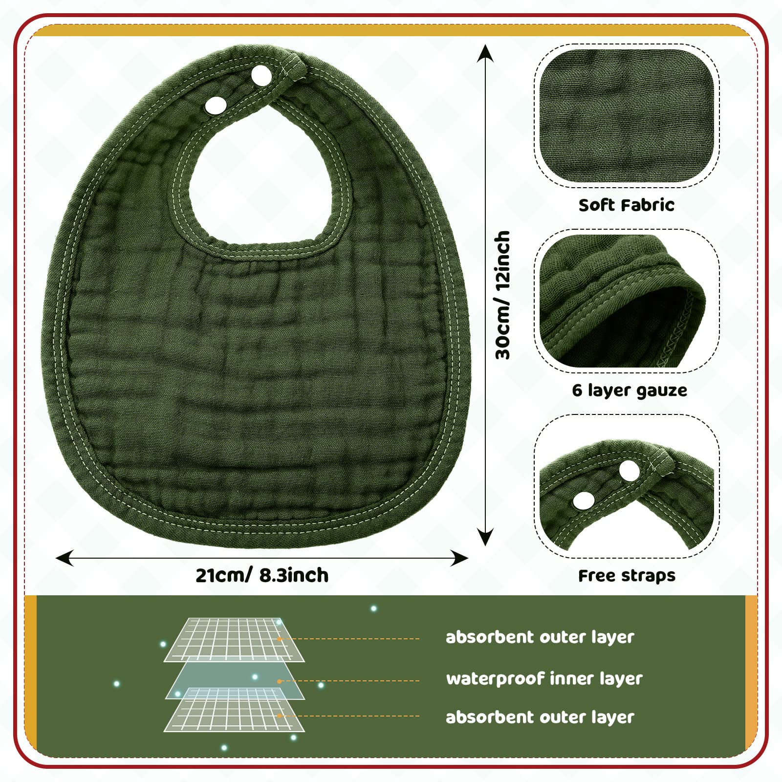 Frienda U-shaped bibs offer a snug fit and easy cleanup