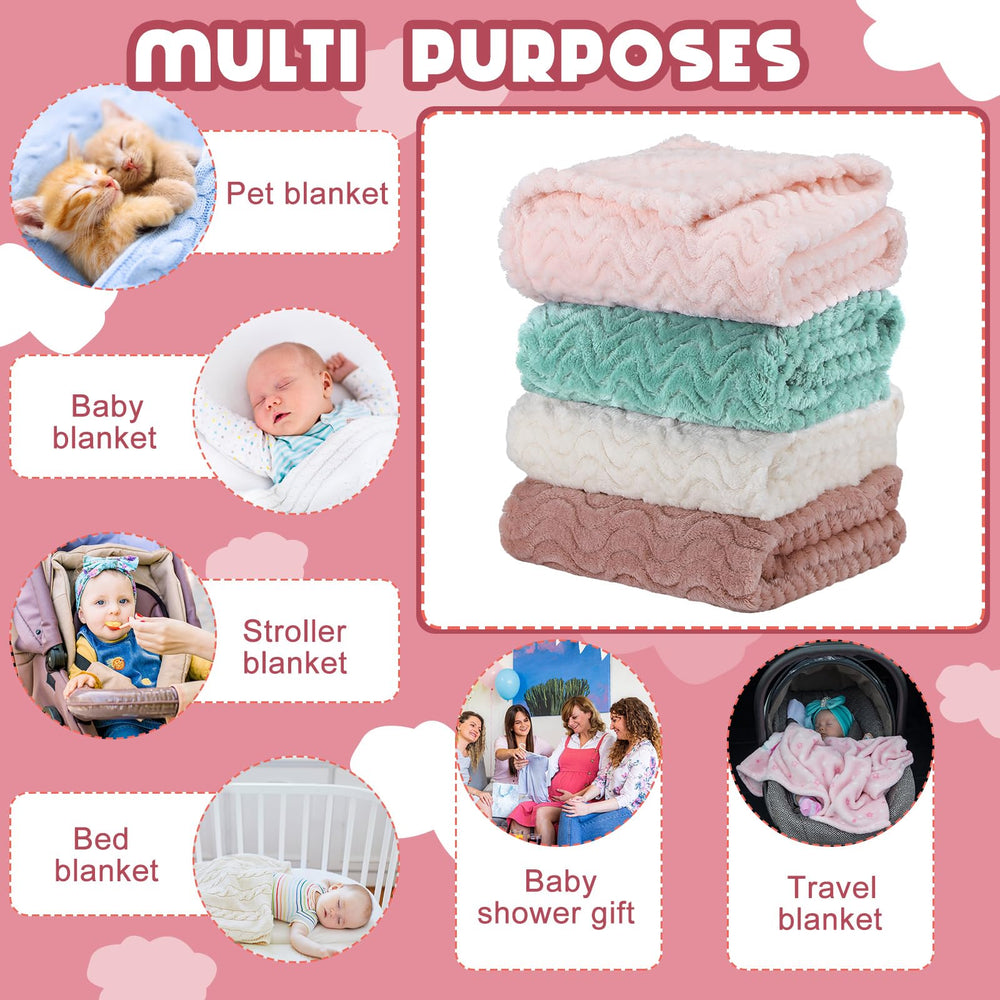 Frienda pastel color blanket set highlights gentle hues for nursery decor.