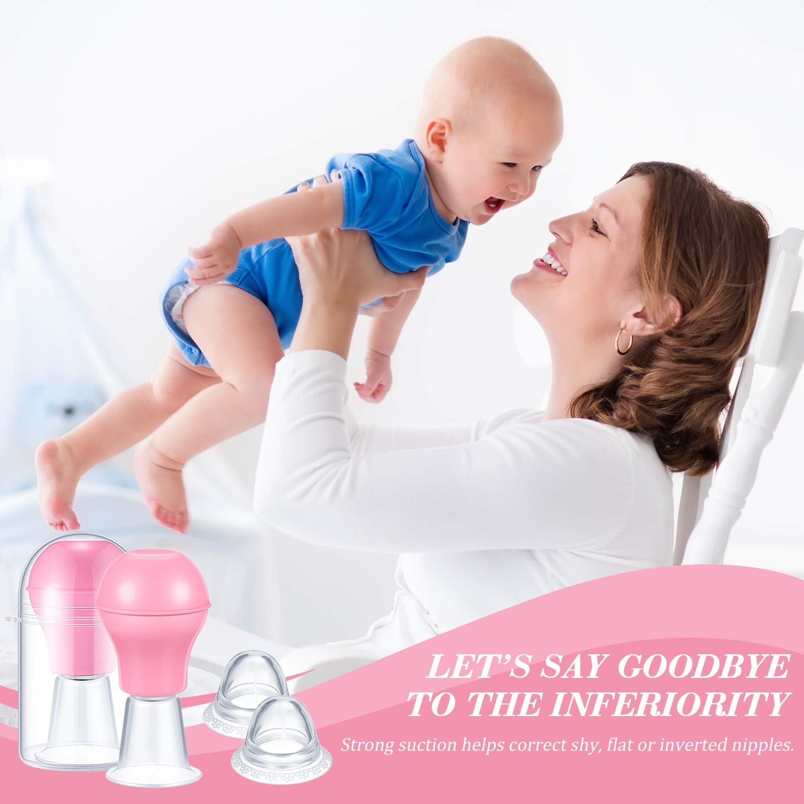 Frienda pink nipple suction cups in detailed view feature gentle silicone construction.