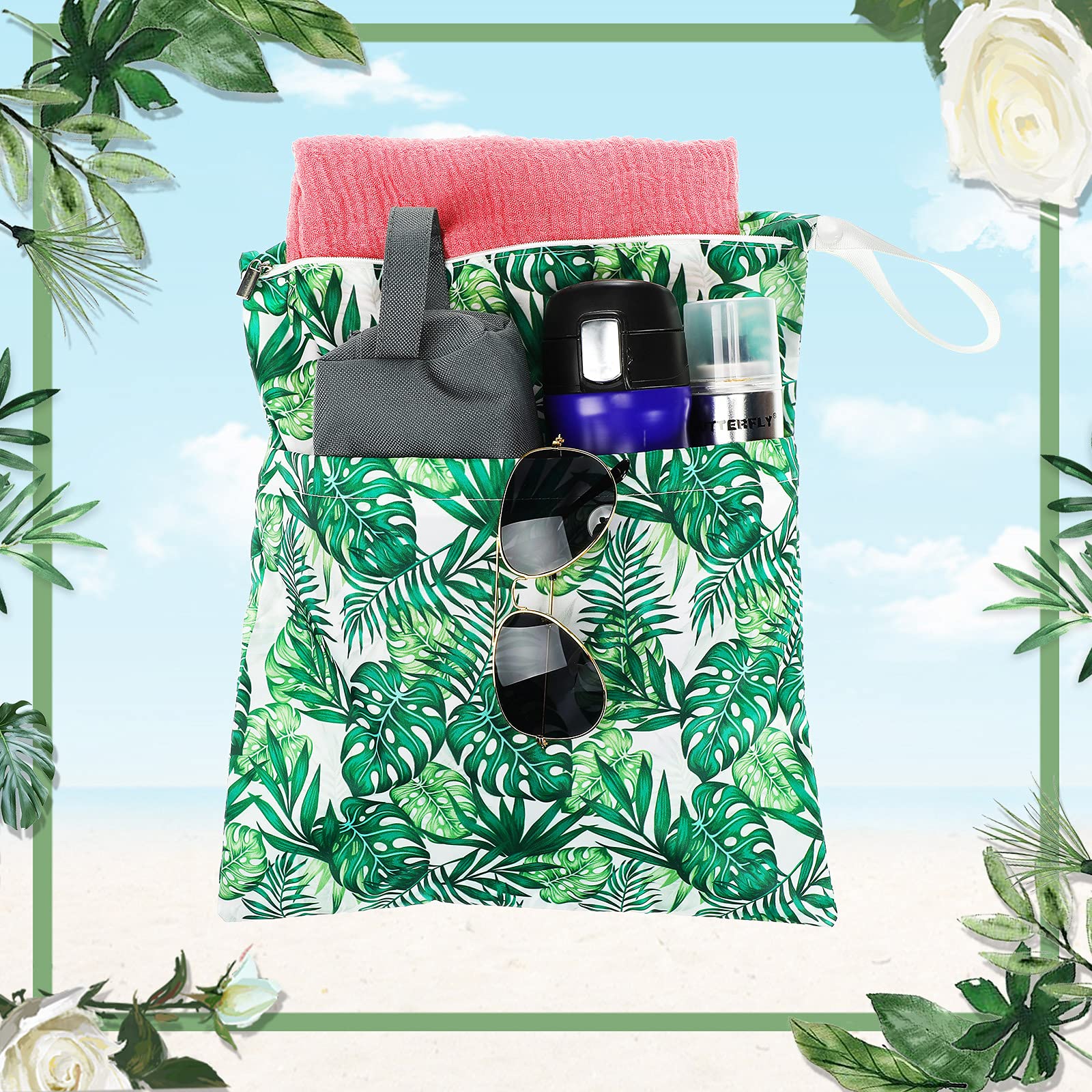 Frienda wet-dry bag is lightweight for on-the-go diapering and toiletries.