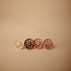 Frigg Andersen Fairytale pacifier emphasizing BPA-free and chemical-free materials