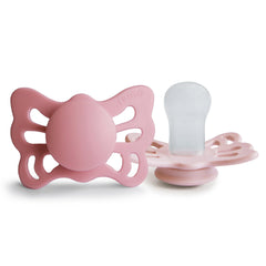 FRIGG Butterfly pacifier cedar shield with breathable wings for baby comfort.