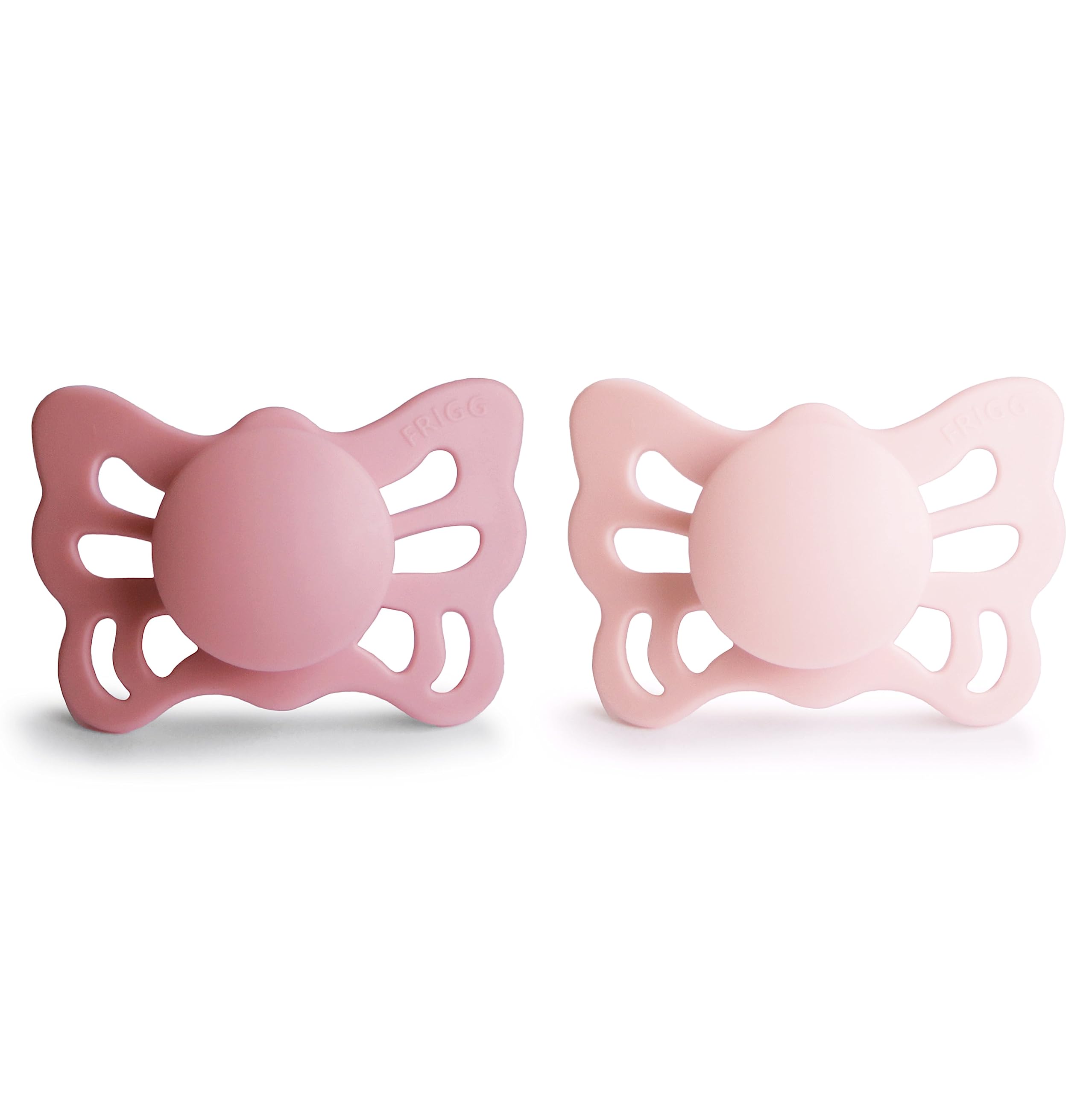FRIGG Butterfly silkysoft nipple highlights reduced pressure on palate for gentle feeding.