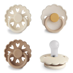 FRIGG SilkySoft Snowflake Dream pacifier pack front view for soothing on the go.