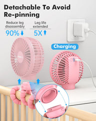 FRIZCOL stroller fan pink clip attachment ready for secure stroller setup
