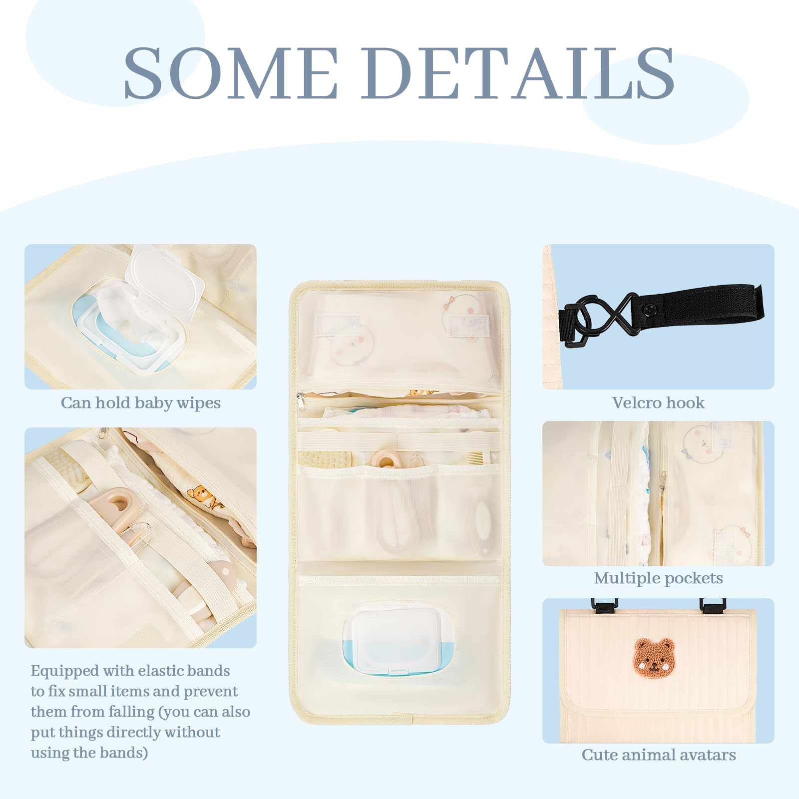 Frjjthchy diaper bag organizer folded compact highlights portability for quick trips.