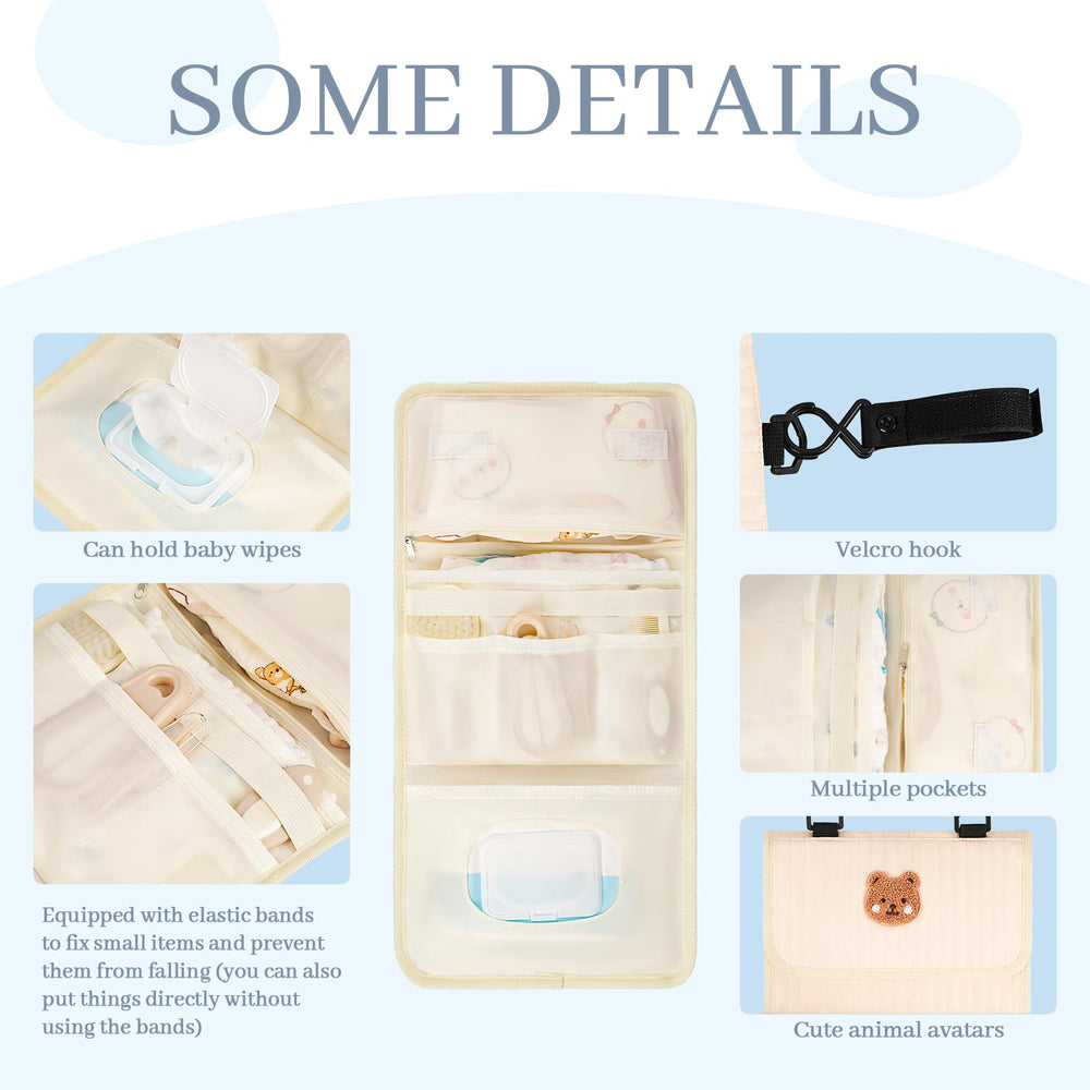 Frjjthchy diaper bag organizer folded compact highlights portability for quick trips.