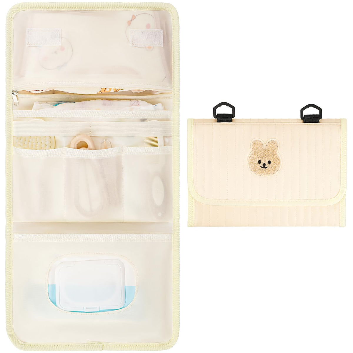 Frjjthchy diaper bag organizer with rabbit design adds playful style for parents on the go.