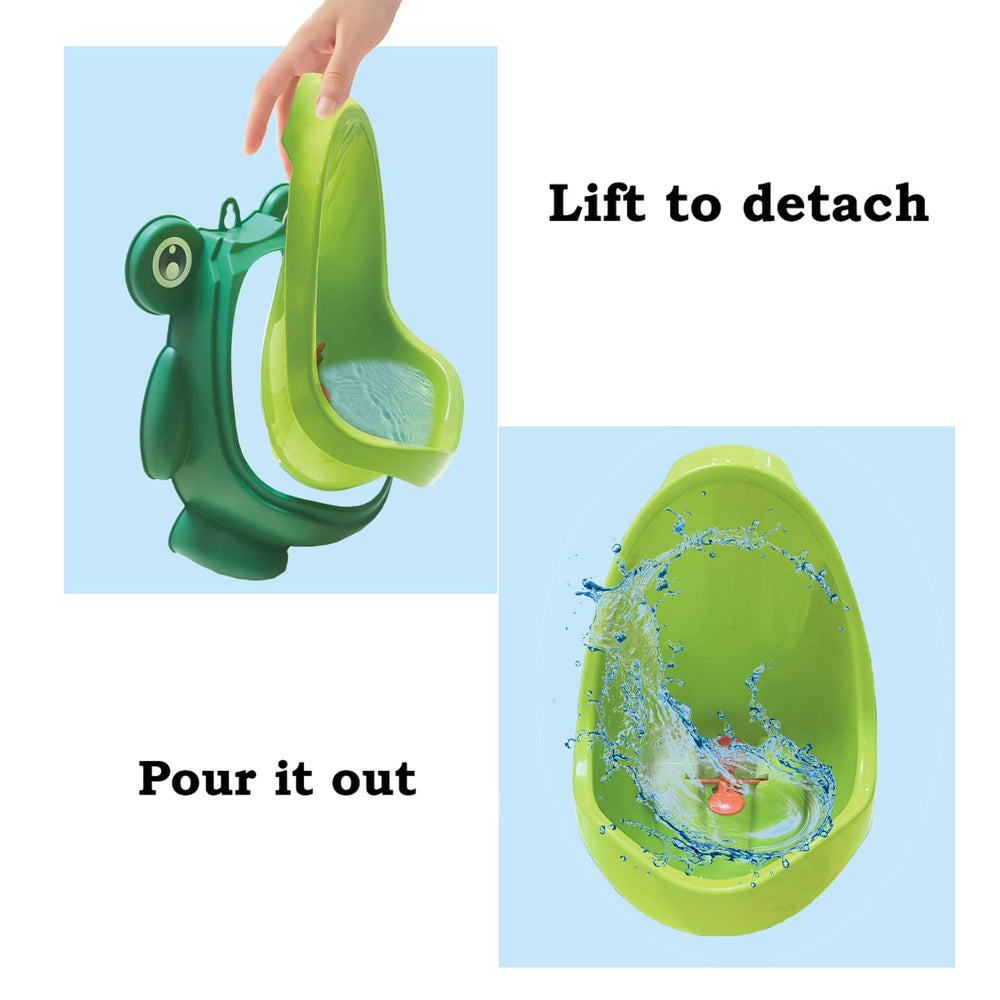 Frog Pee Training dimensions illustrate compact size for small bathrooms