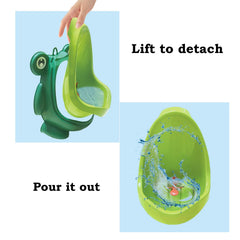 Frog Pee Training dimensions illustrate compact size for small bathrooms