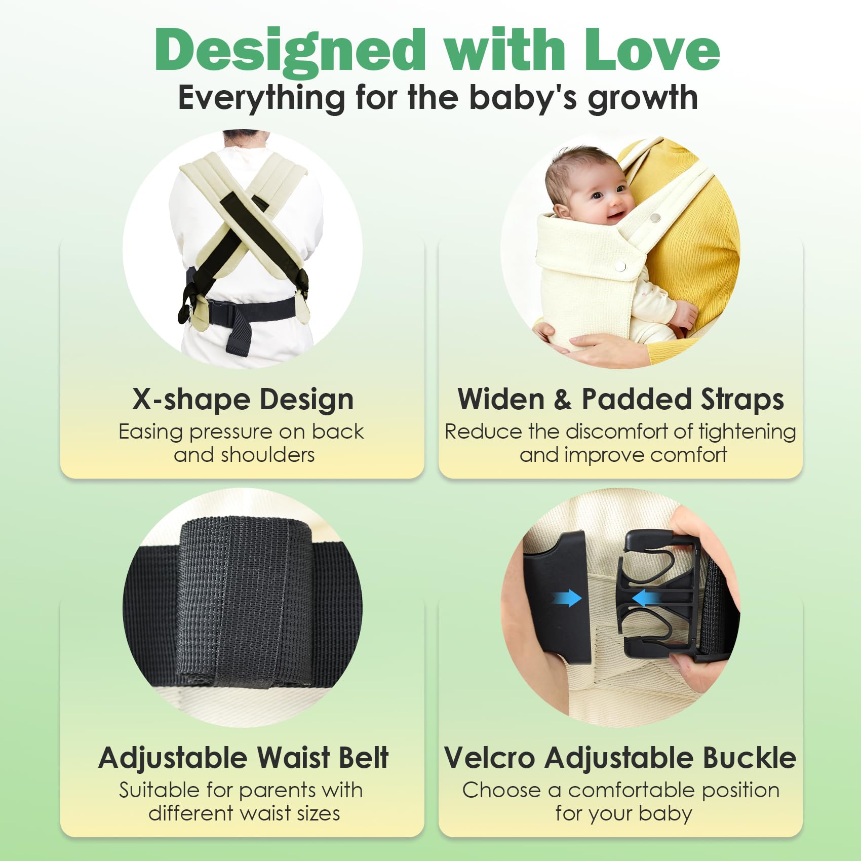 FRTUI baby carrier ergonomic M-shaped seat supports hip development