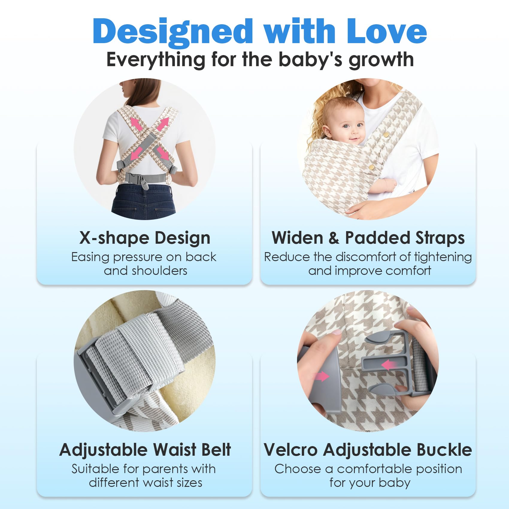 FRTUI baby carrier head support dual-layer keeps neck stable during wear.