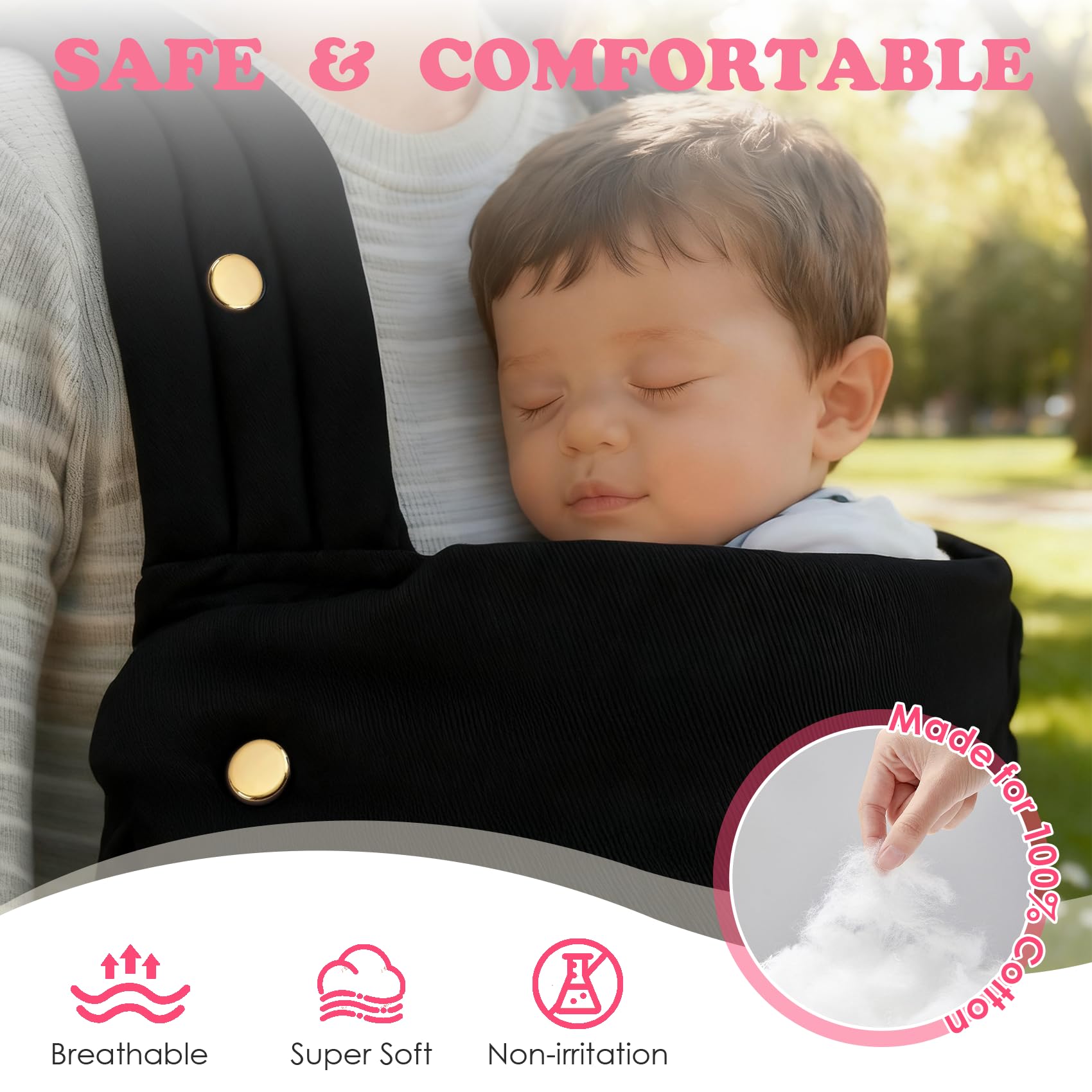 FRTUI Adjustable shoulder straps adapt to different caregivers for a snug fit