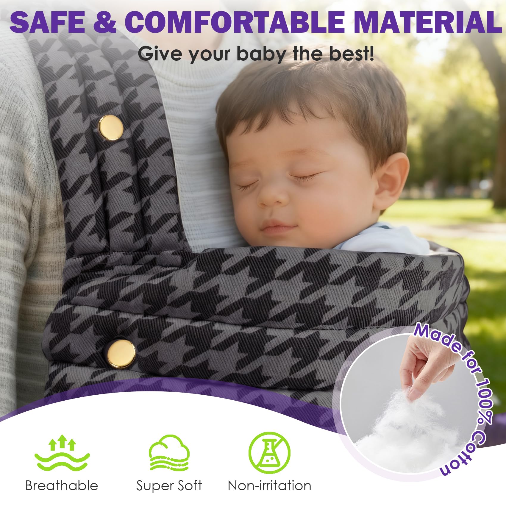 FRTUI baby carrier storage pouch showing easy access to essentials