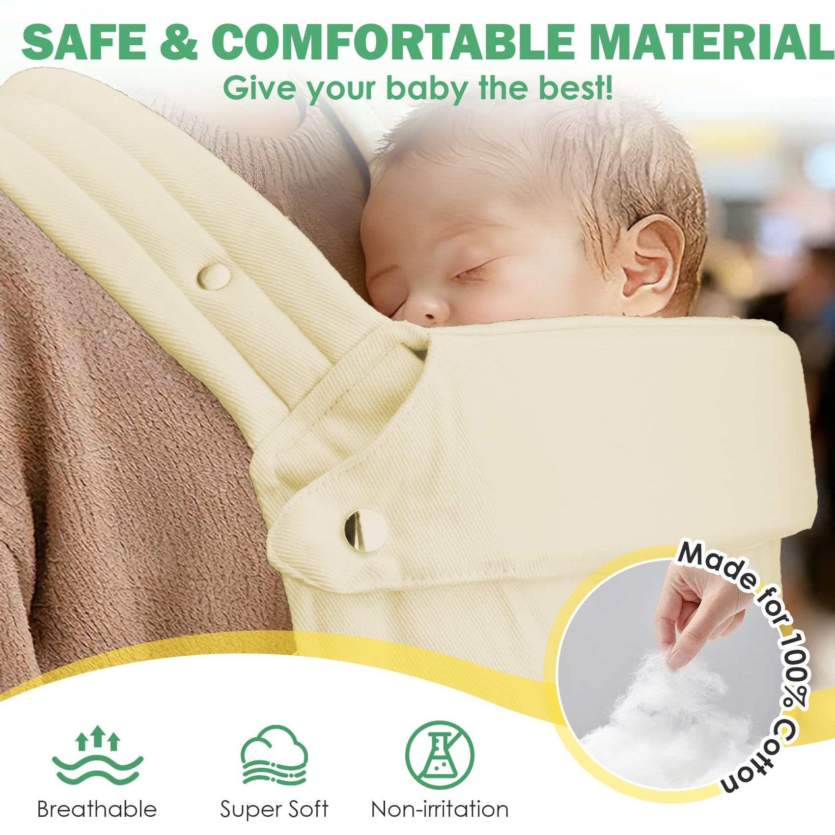 FRTUI baby carrier X-back design distributes weight evenly