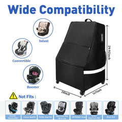 FRTUI carseat travel bag 18x18x30 inch frame fits booster and convertible seats.