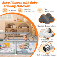 FRTUI extra-large playpen highlights 30 sq ft space for crawling