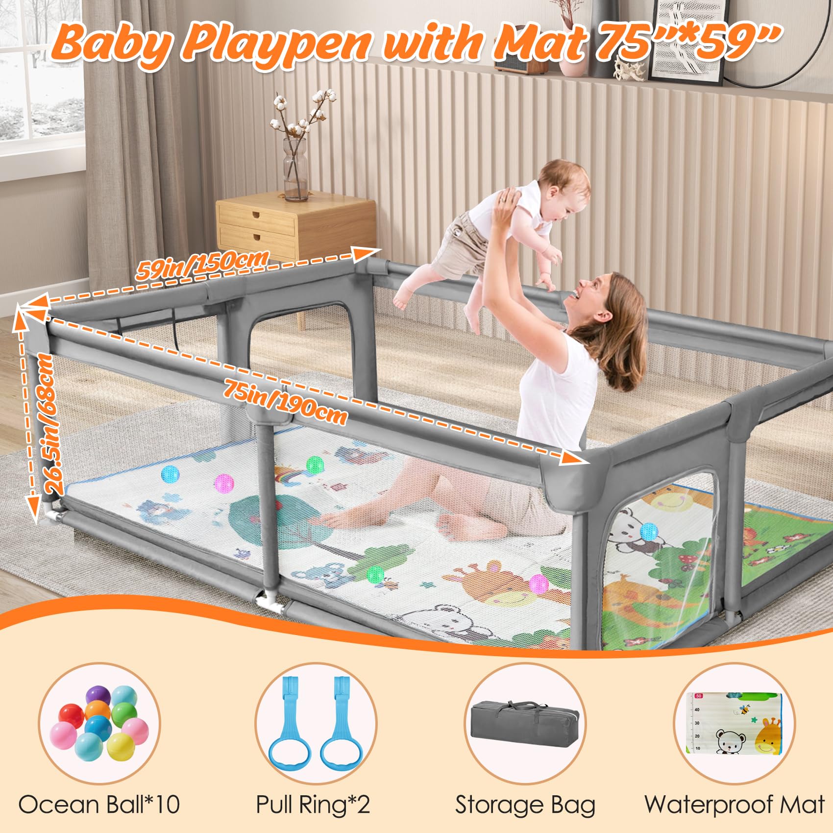 FRTUI playpen mat used for nap time and cozy play sessions