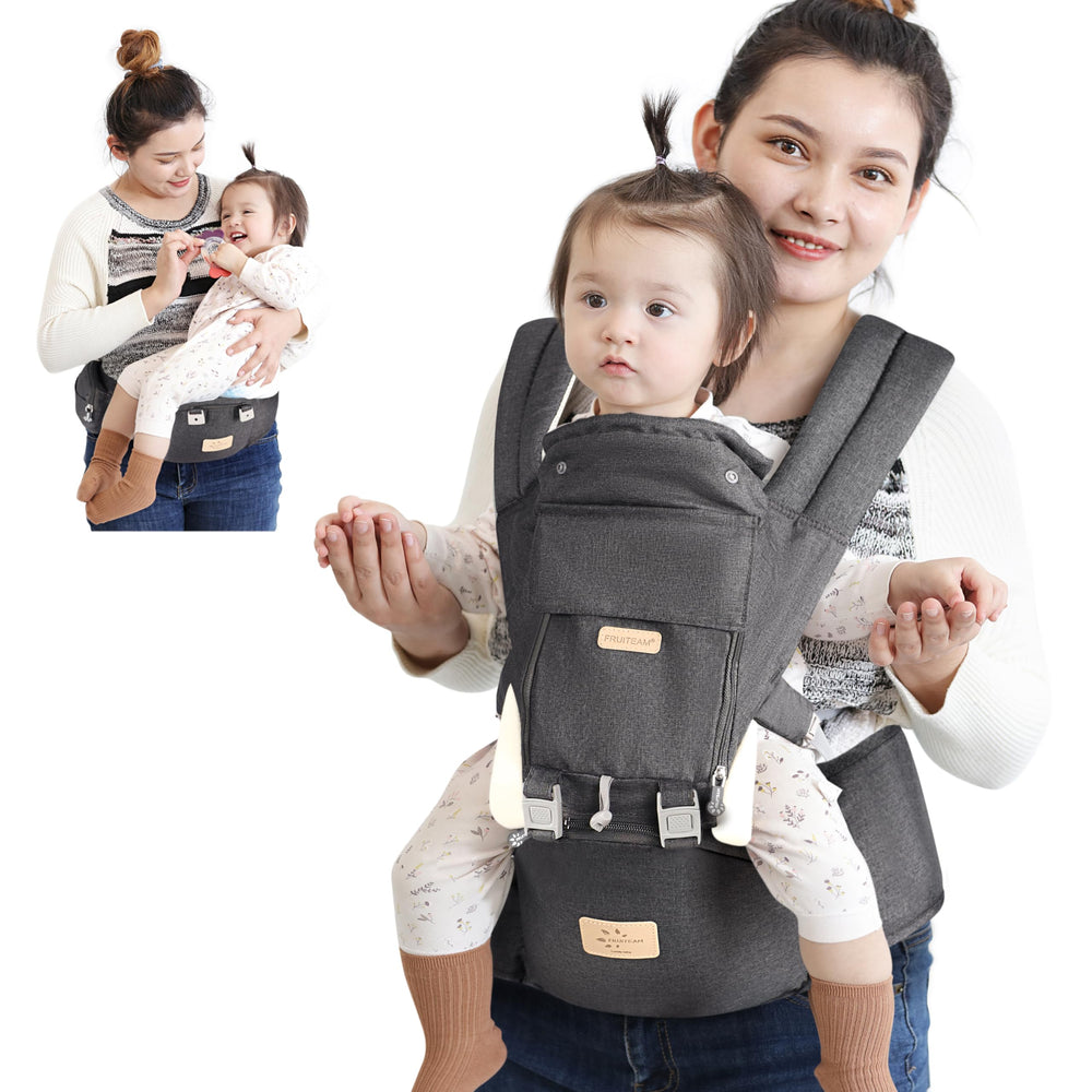 FRUITEAM baby carrier 6in1 front-carry offers hands-free use for daily tasks.