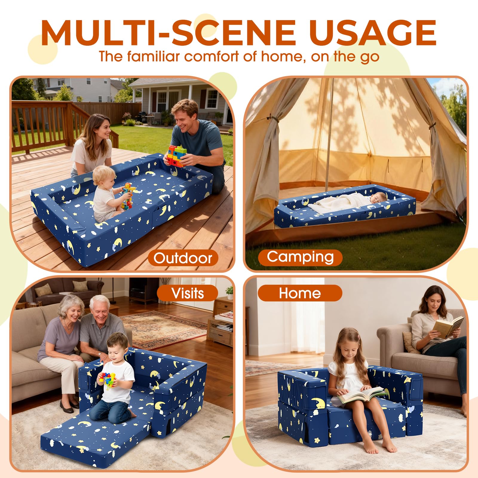 FRUITEAM 3-in-1 design converts bed to lounge