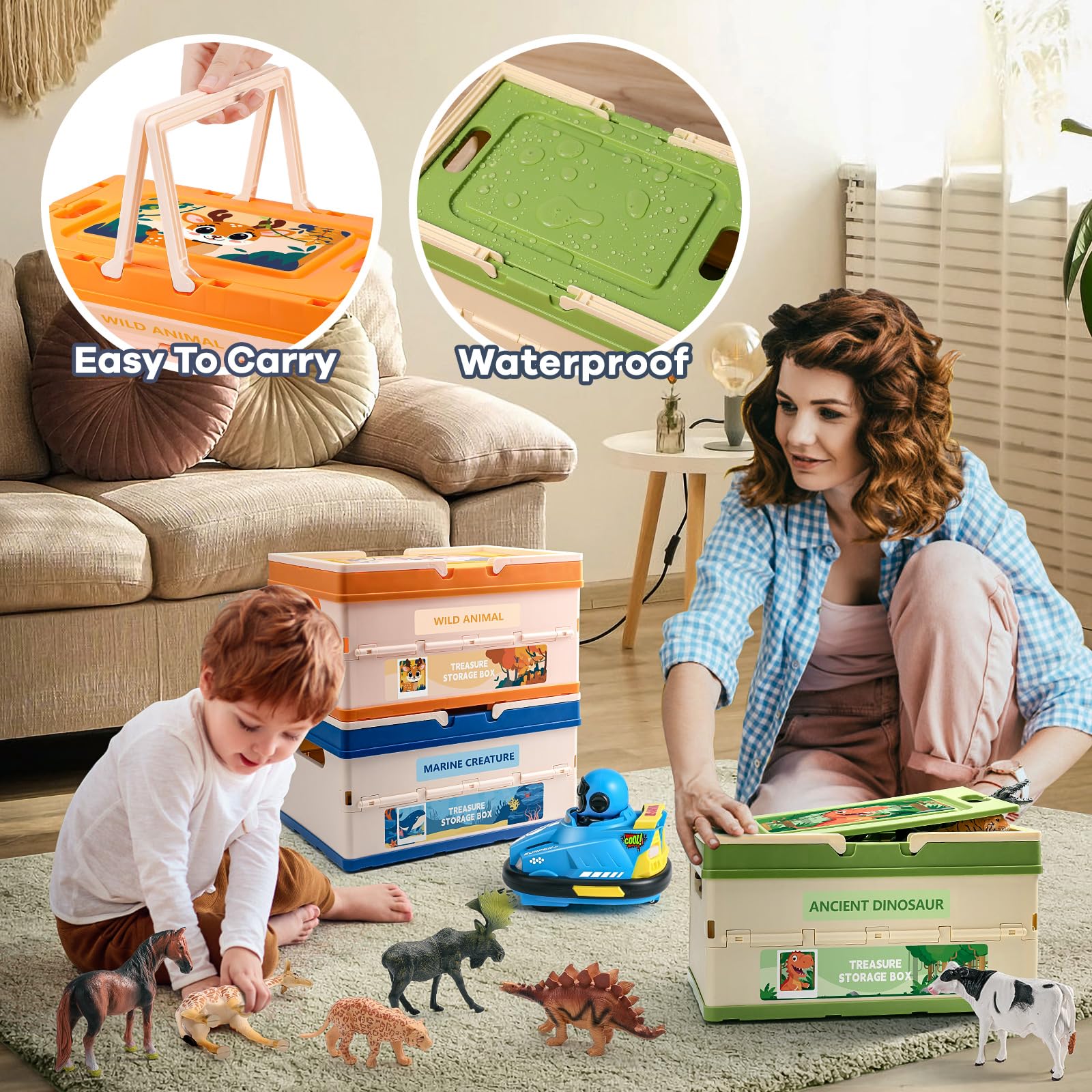 FRUSE durable bins come in three colors for easy color-coded sorting.