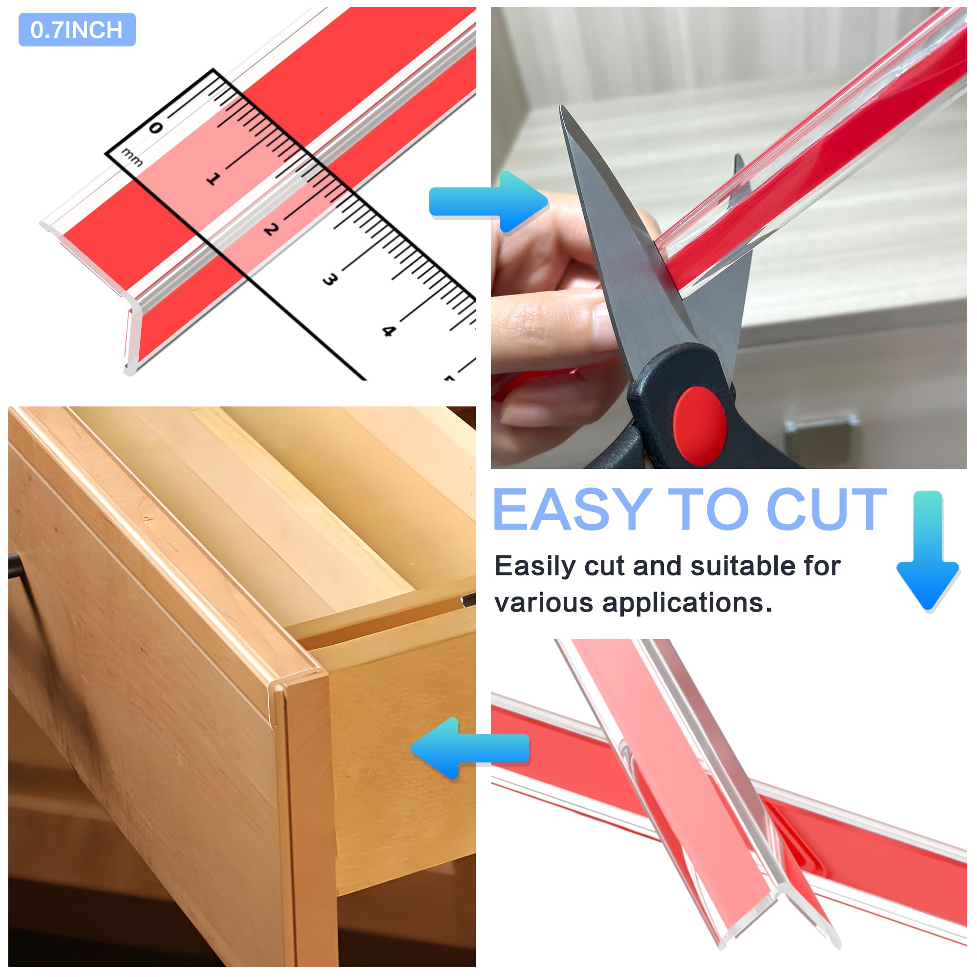 Frychee clear mini wall corner protector adhesive back demonstrates tool-free installation and lasting hold.