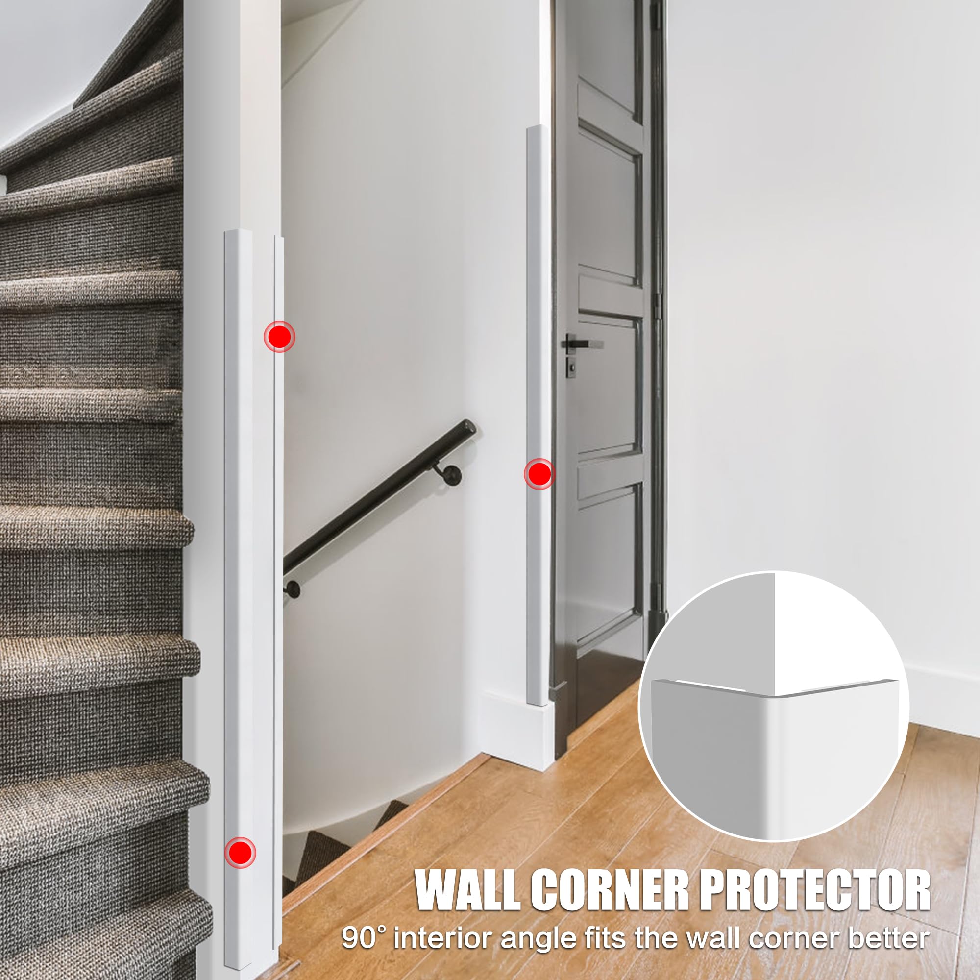 Frychee edge guard showing peel-and-stick install for fast corner protection.