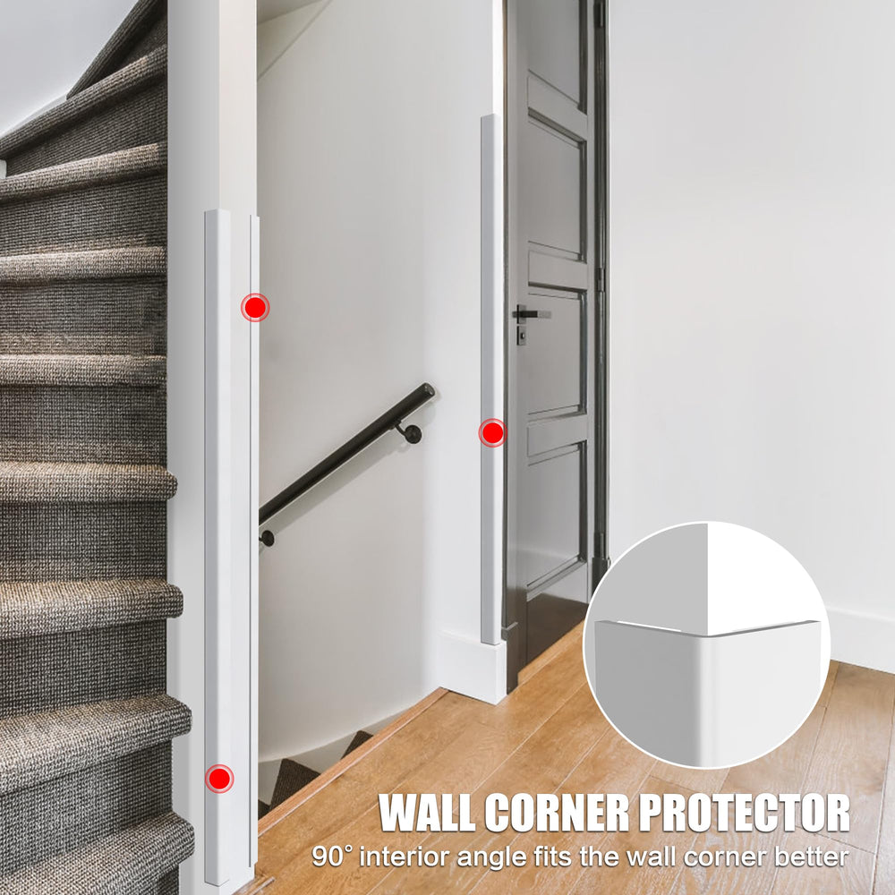 Frychee edge guard showing peel-and-stick install for fast corner protection.