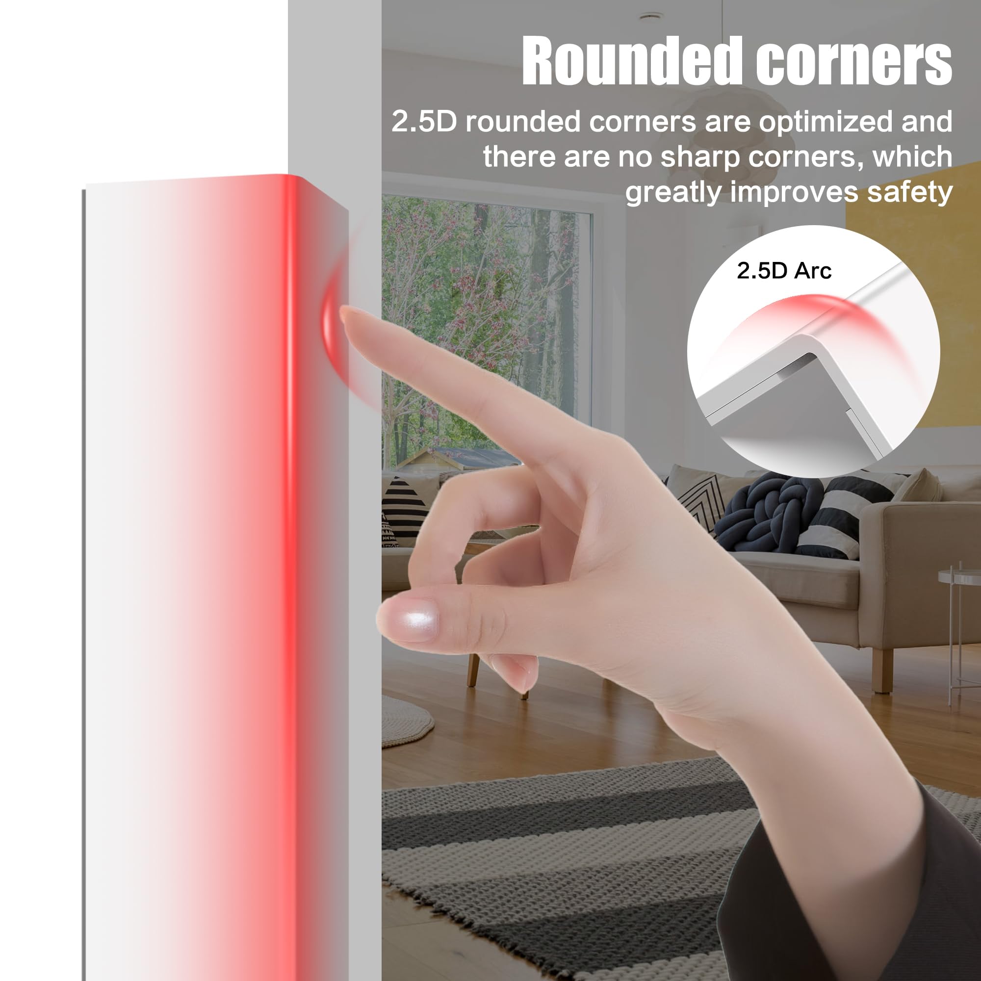 Frychee corner protector's durable material resists impact and scratches in busy halls.