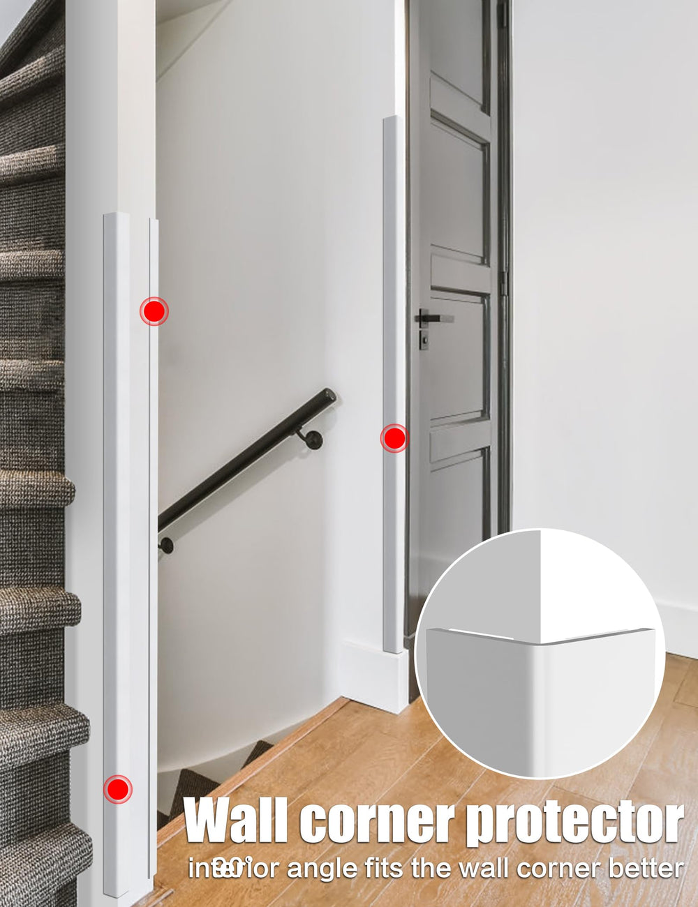 Frychee wall corner protector close-up on durable, scratch-resistant surface.