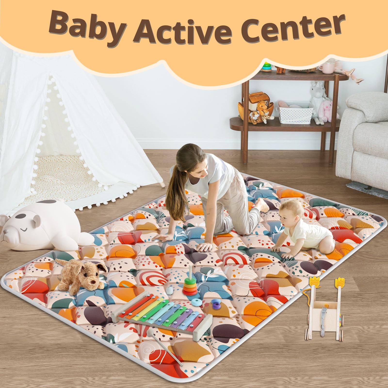 Fshibila baby mat uses non-toxic, odourless materials for safe play.