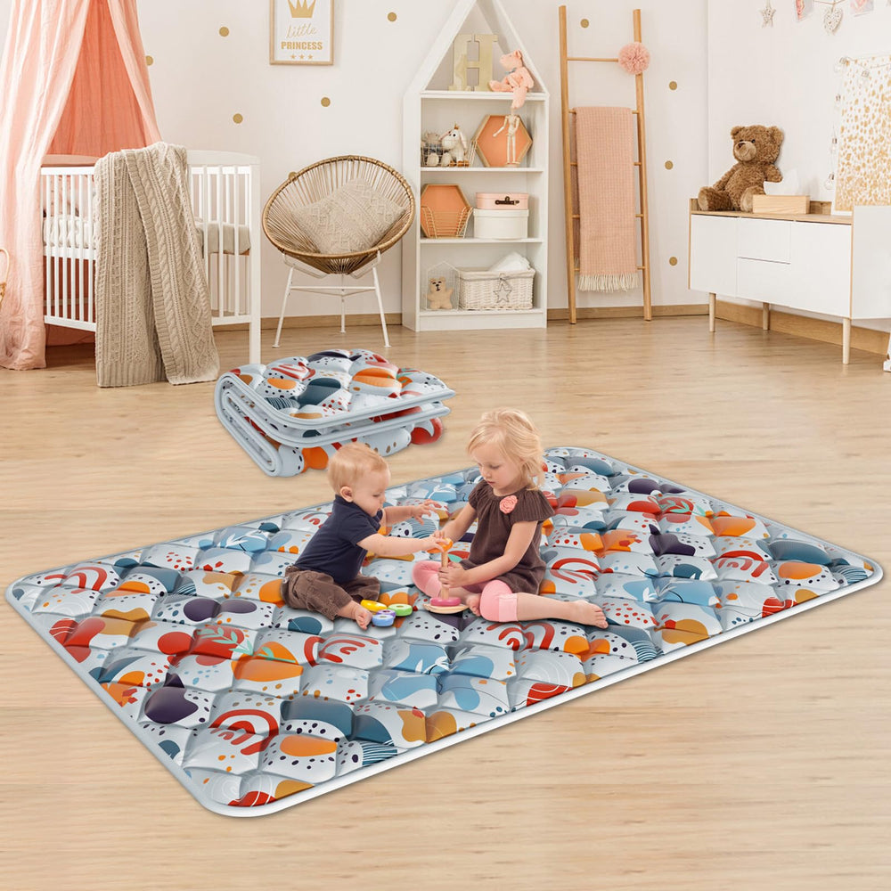 Fshibila baby play mat 74x50 cover provides a safe, roomy play area